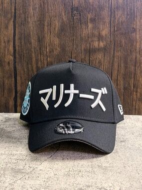 New Era 9FORTY Seattle Mariners Katakana Logo Side Patch Snapback Black OSFA
